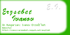 erzsebet ivanov business card